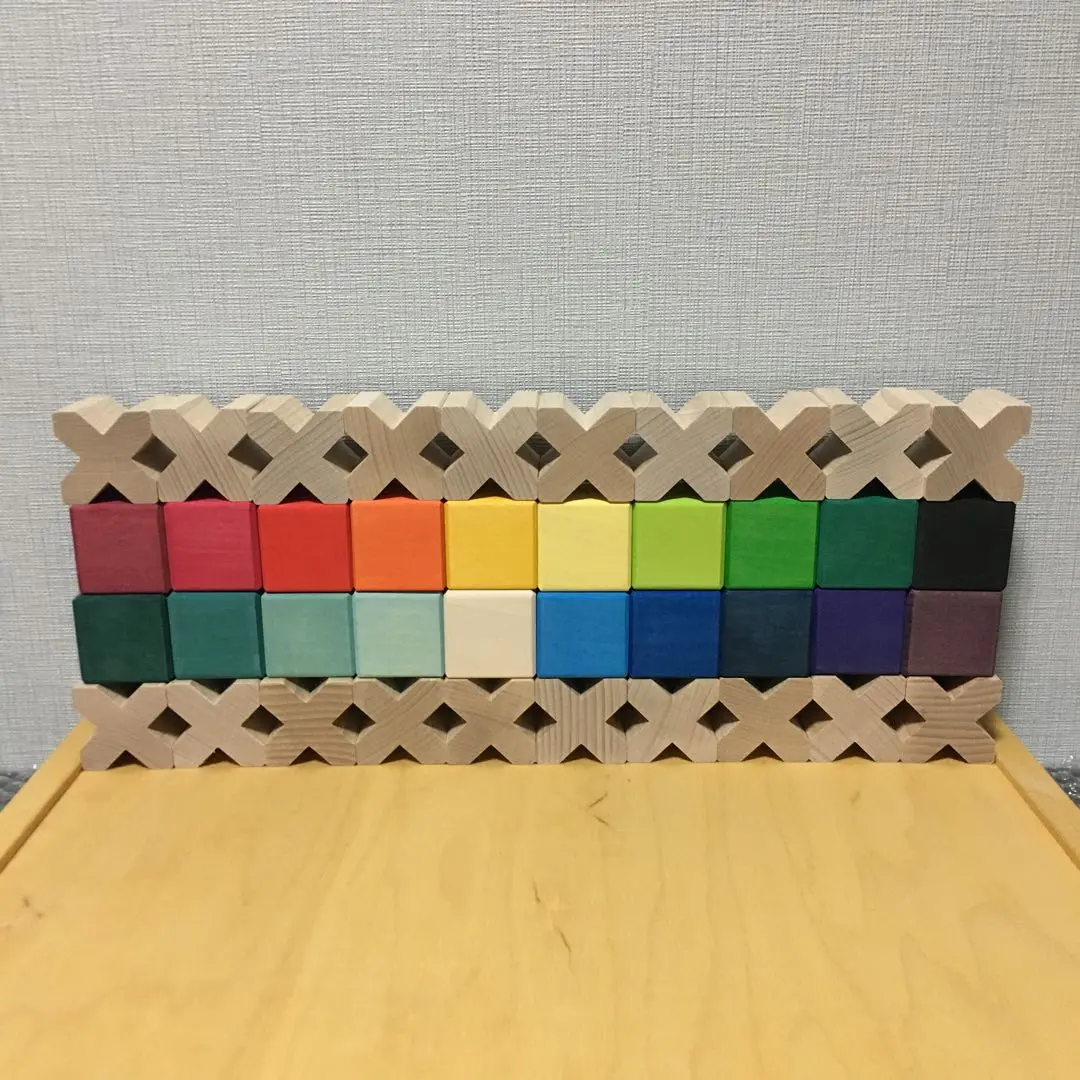 にじのキューブ・小・36pcs 【グリムス】 | 木のおもちゃ 虹と木