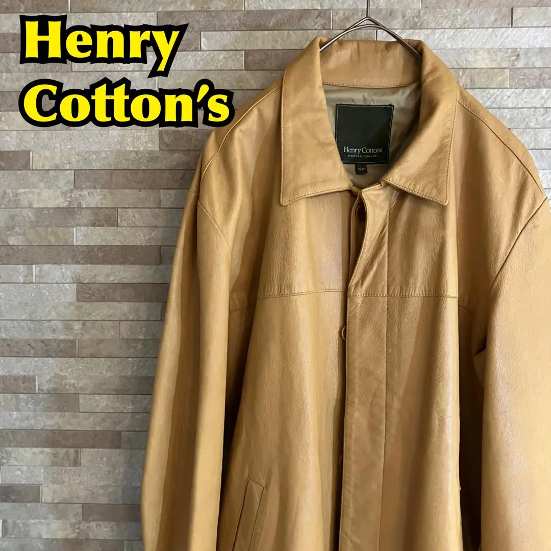 Henry Cotton’sレザージャケット メンズ Henry Cottons Mens Leather Jacket Large Brown Fully Lined | eBay