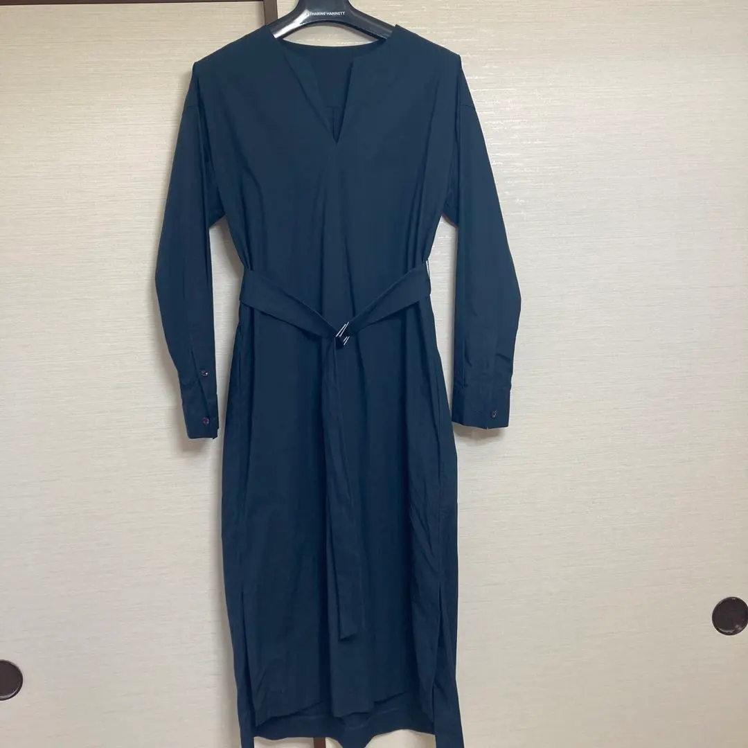 Thumbnail of ESTNATION Navy Shirt Dress Long Sleeve with Belt