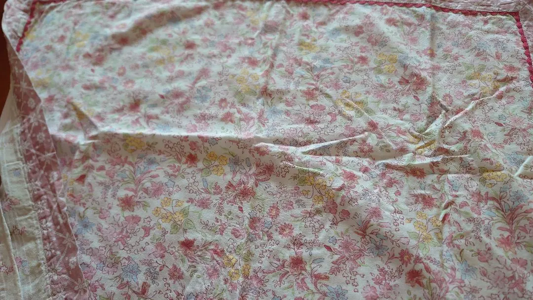 Thumbnail of Floral cotton pillowcase, pink tones
