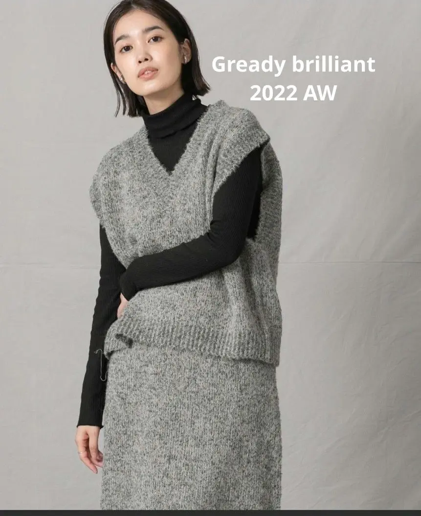 Greedy Brilliant グレー ニットベスト 38サイズ 2025年最新】Gready Brilliant カラー：グレイ系 ニットベストの