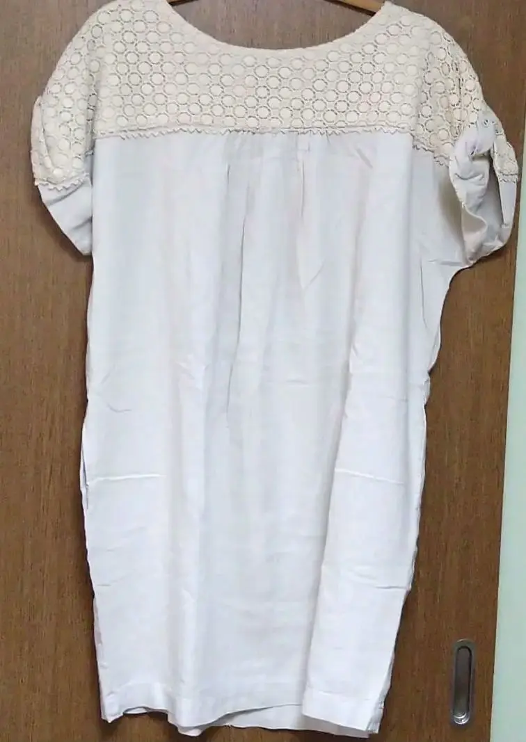 连衣裙 麻 棉质蕾丝 的縮圖