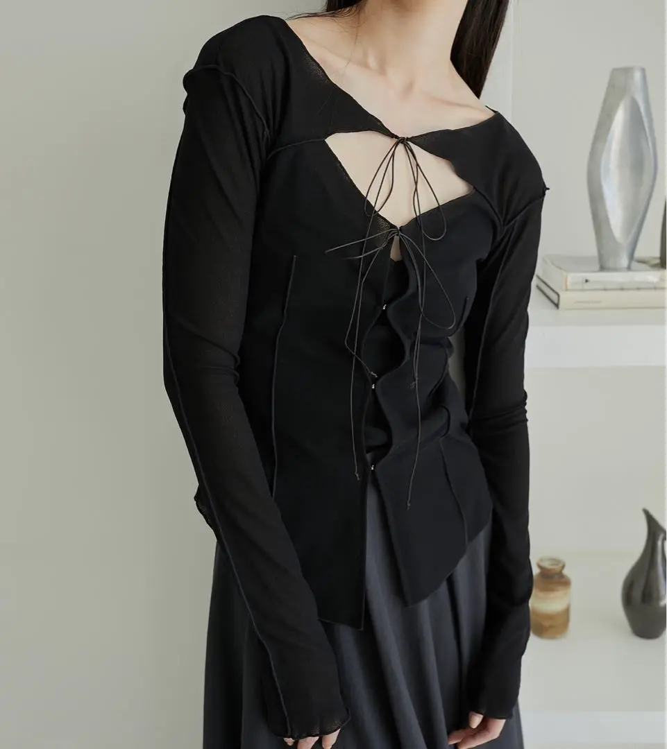 SHEER TOPS ボウエーシアートップスブラック　フリーサイズ　bow.a bow.a sheer tops シアートップス ブラック 未使用