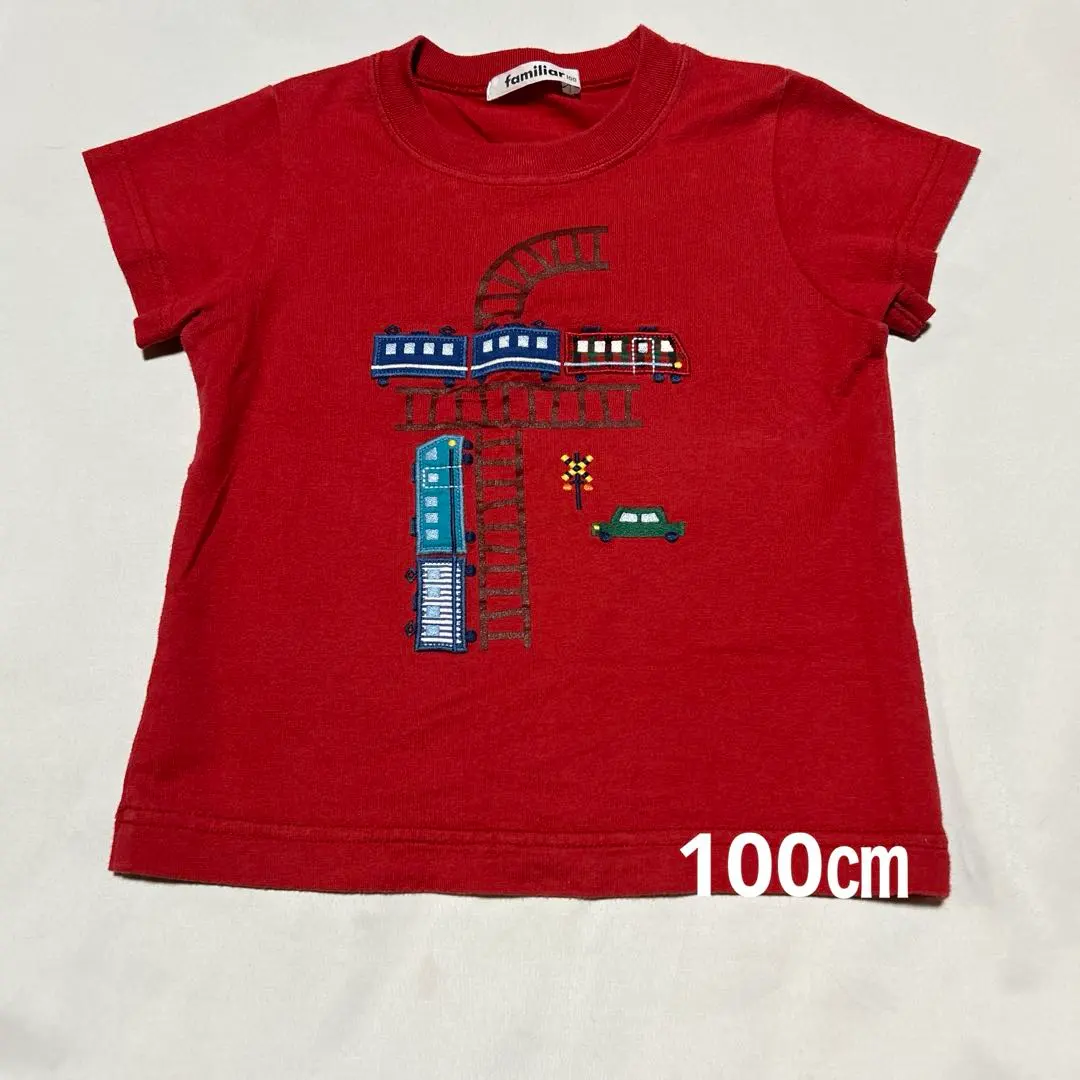Thumbnail of 【Excellent Condition】Familiar Red Train Appliqué T-shirt 100cm