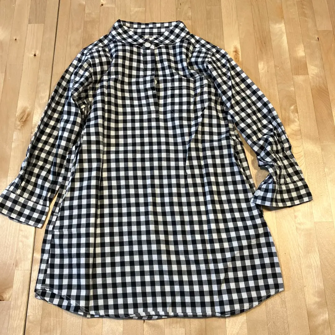 Thumbnail of FORK & SPOON Black Check Long Sleeve Dress 105