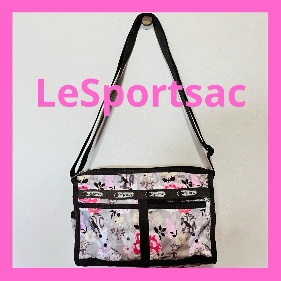 Thumbnail of LeSportsac shoulder bag with cat, bird, and rose pattern