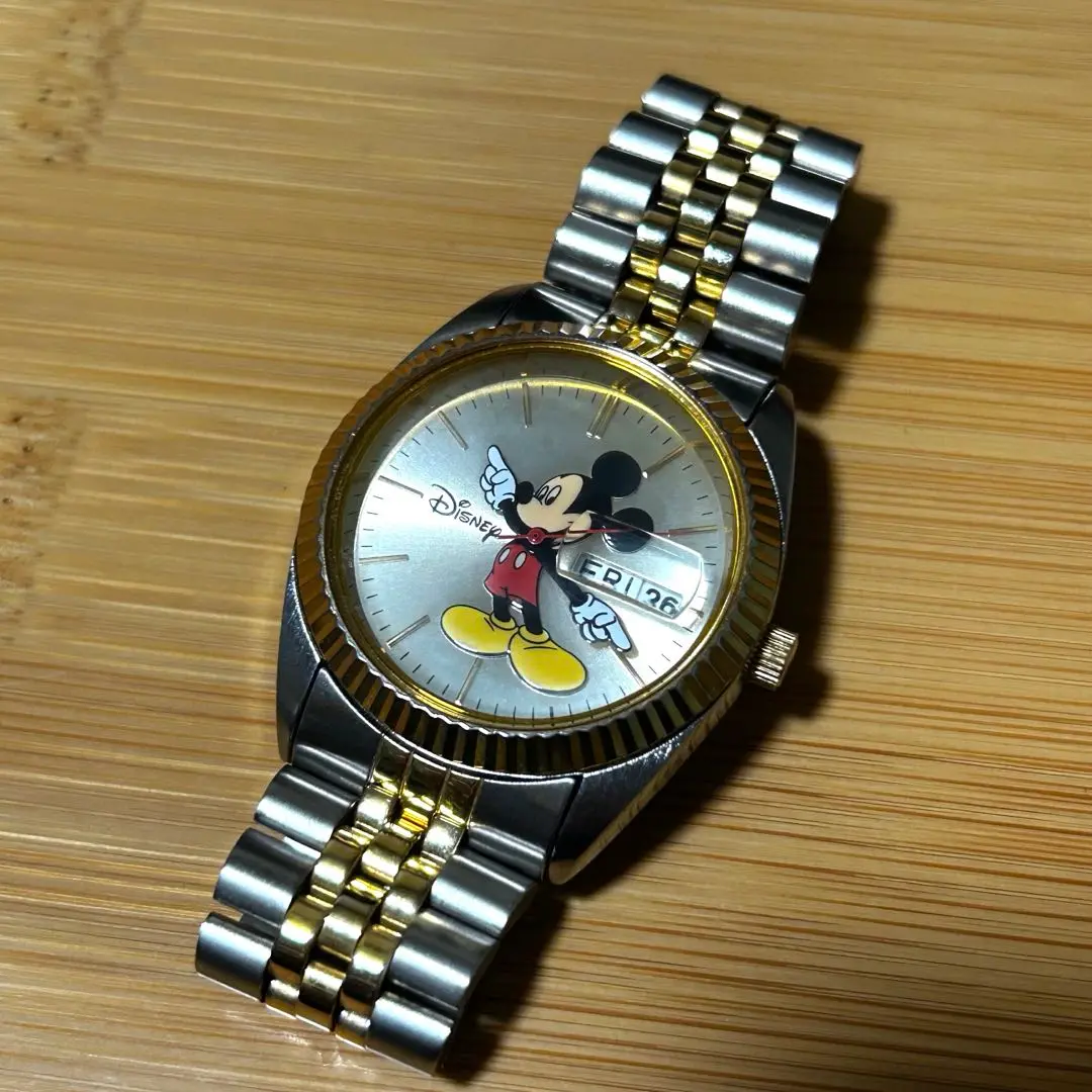ミッキーマウス 腕時計 MU0959-MT AUTHENTIC DISNEY MICKEY MOUSE MENS STAINLESS/GOLD BRACELET