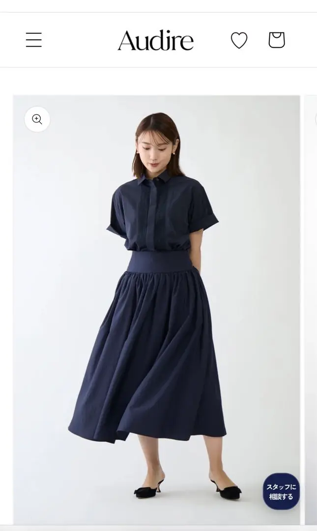 Audire ワンピース Tears cut-work dress (Blue gray) – Audire