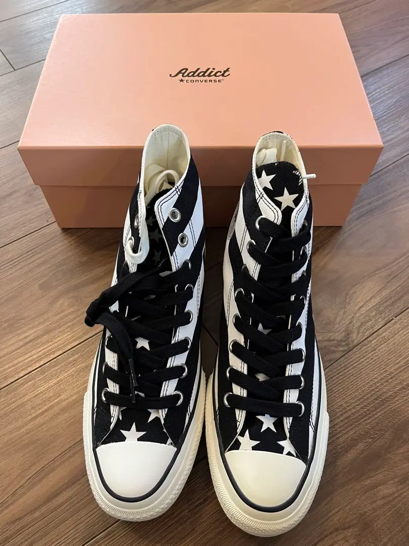 Converse Addict チャックテイラー 27cm 星柄 コンバース コンバース アディクト“モノトーンの星条旗柄”スニーカー、大胆