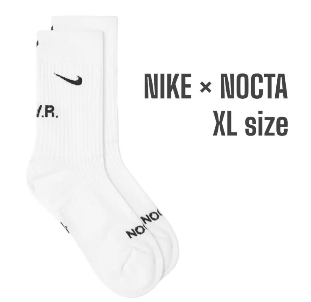 NIKE x NOCTA 23FW ソックス XLサイズ新品⭐︎ノクタ Drake Nike x DRAKE NOCTA Crew Socks White/Black 3-Pack DD9240-100