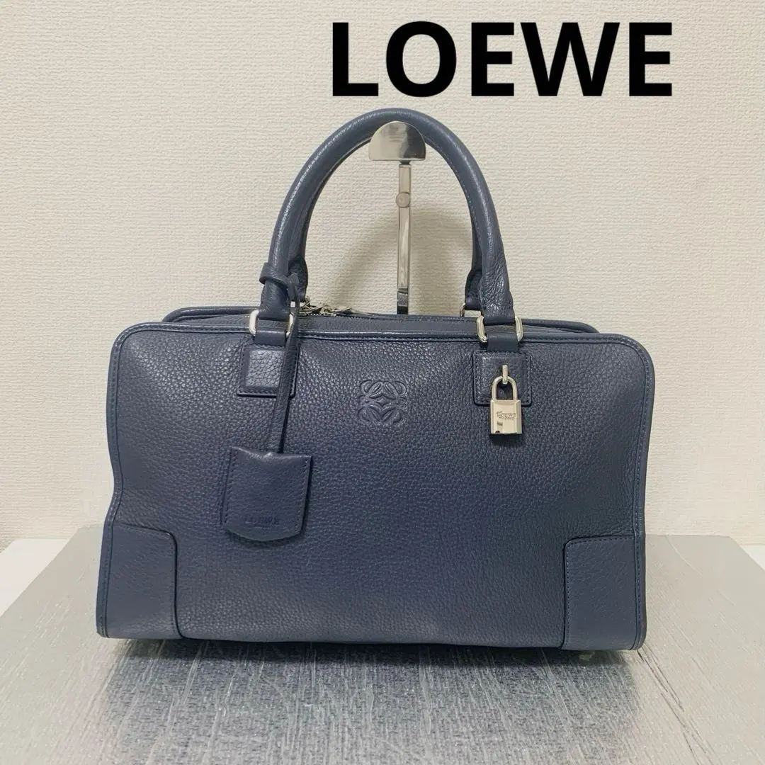 Thumbnail of Loewe Amazona 36 Anagram Leather Handbag Calfskin Blue