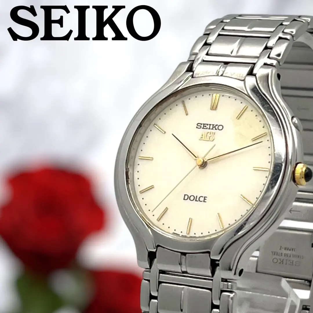 SEIKO DOLCE AGS オートマチックジャンク品 ジャンク品】SEIKO Dolce 白 ホワイト メンズ腕時計 ドルチェ