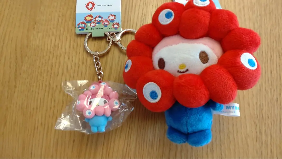 希少3セット マイメロディ ぬいぐるみ キーホルダー ミャクミャク なりきり 新品 ミャクミャク マイメロディ なりきりぬいぐるみ