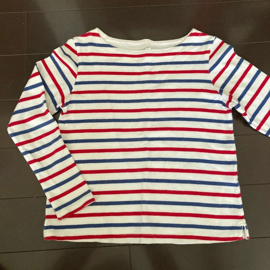 Thumbnail of Long-sleeved cut-and-sew, red, blue, and white stripes