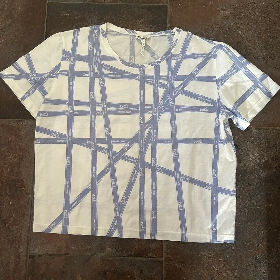 HERMES エルメス マルジェラ期 リボンテープ柄 ロゴ Tシャツ HERMES エルメス リボンテープ柄 ロゴ Tシャツ - メルカリ