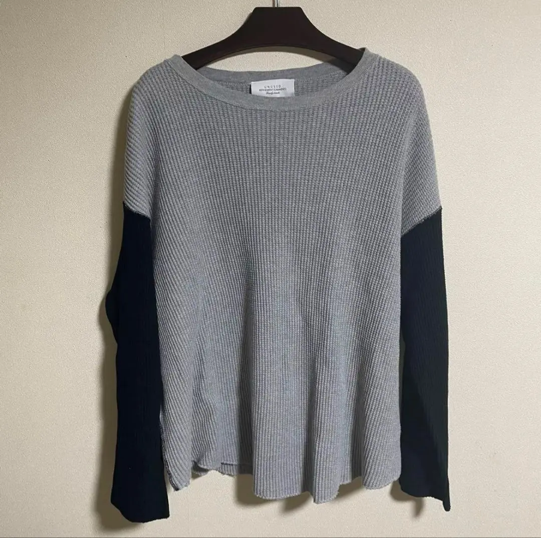 値下げ！UNUSED ダメージサーマルカットソー ブランド古着】サーマルカットソー クルーネックTシャツ（T