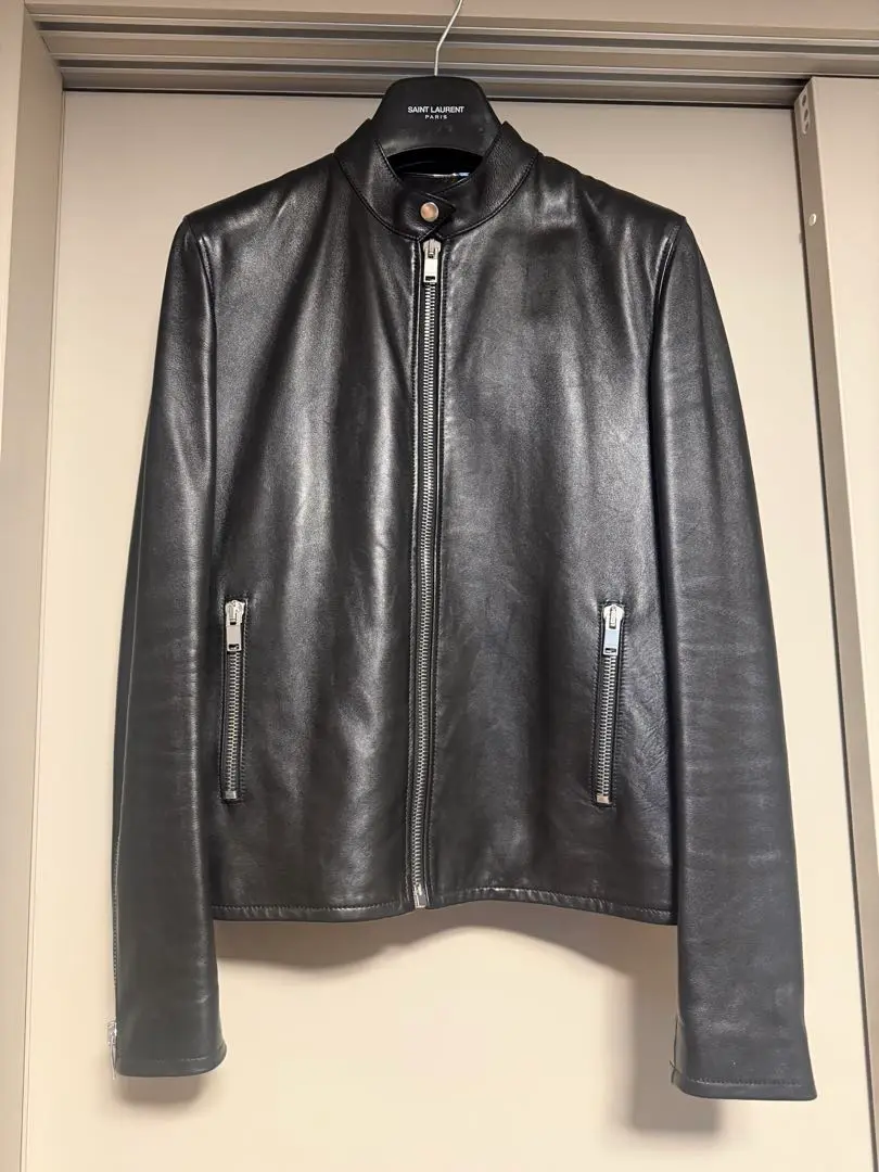 最終値下げ　サンローラン　黒レザーシングルライダースジャケット SAINT LAURENT PARIS】サンローランパリ『エディ期 レザー