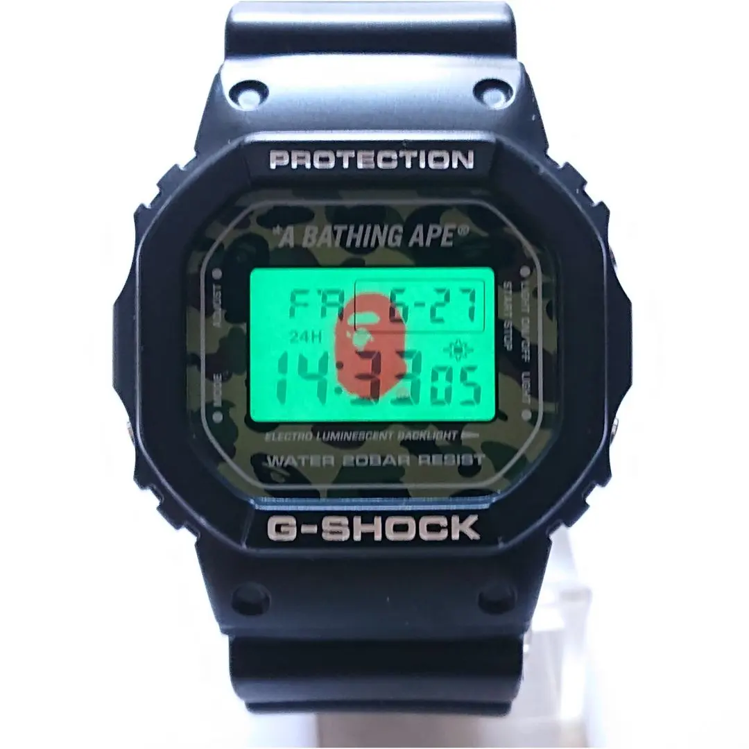 【美品】G-SHOCK ジーショック DW-5600 A BATHING APE CASIO】カシオ『G-SHOCK×A BATHING APE Gショック エイプコラボ