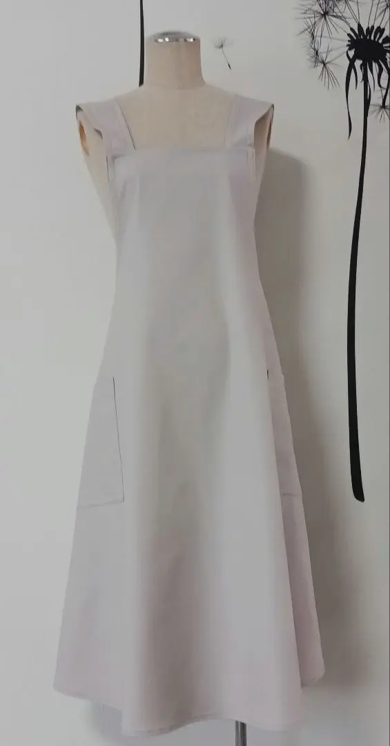 Thumbnail of Cotton Linen Back Cross Adult Apron M- Gray