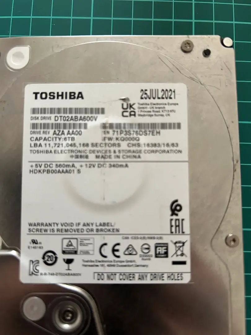新品を通電確認★6TB★東芝DT02ABA600V★3.5インチHD★SATA 新品を通電確認☆6TB☆東芝DT02ABA600V☆3.5インチHD☆SATA