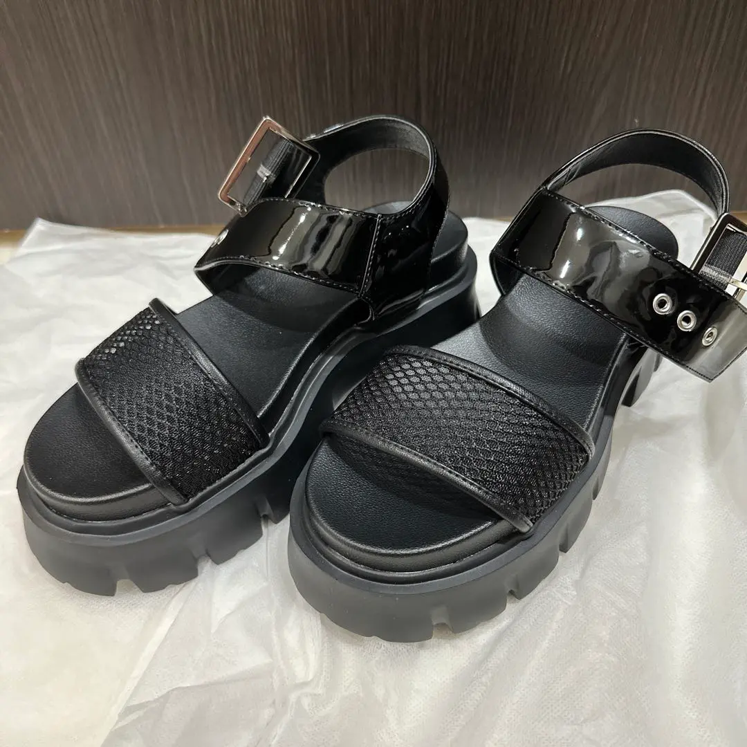 コリアグランドセール ナルシスALBANO ✨レア✨厚底ビジューサンダルサイズ37 靴