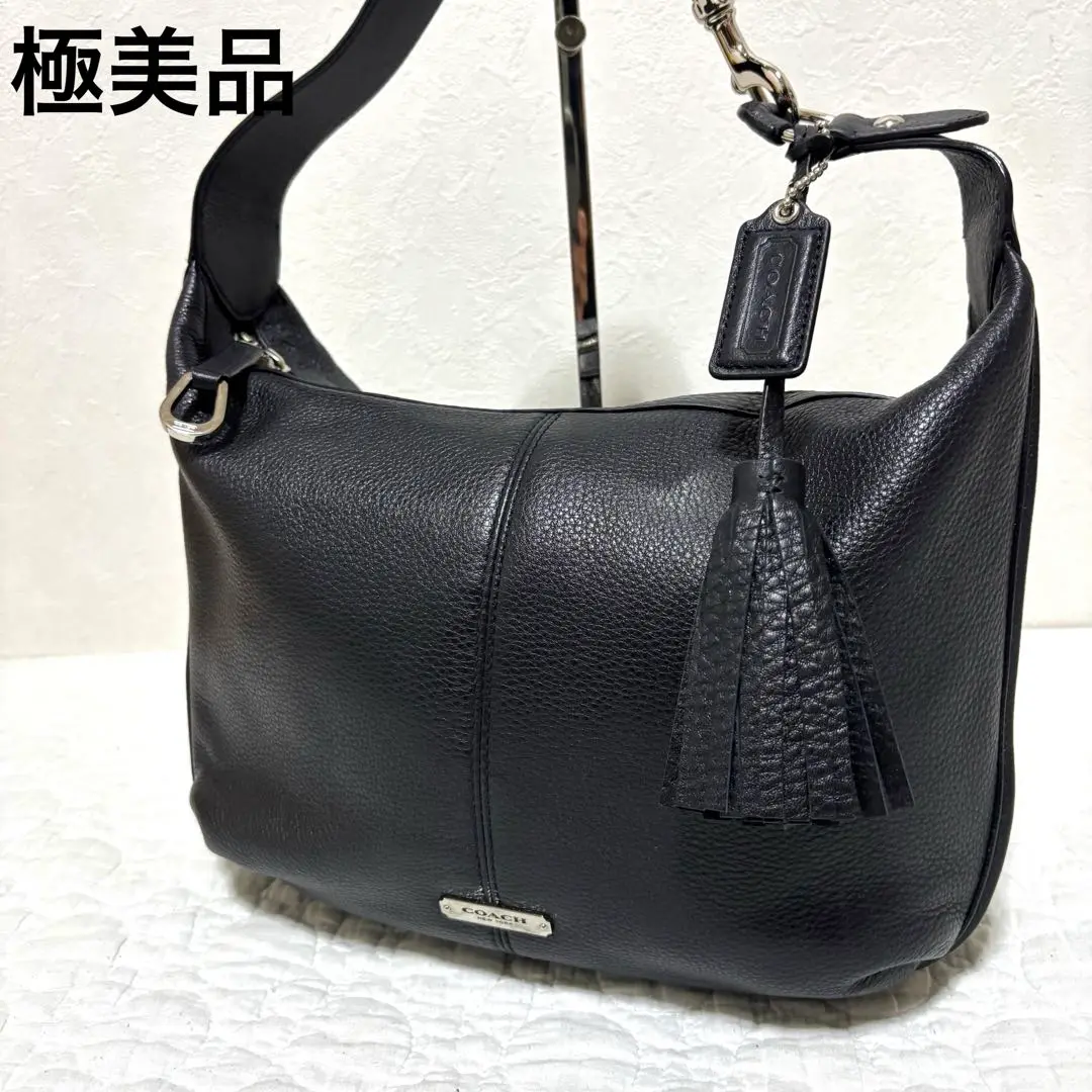 COACH ブラック レザー ワンハンドバッグ F23960 バッグ