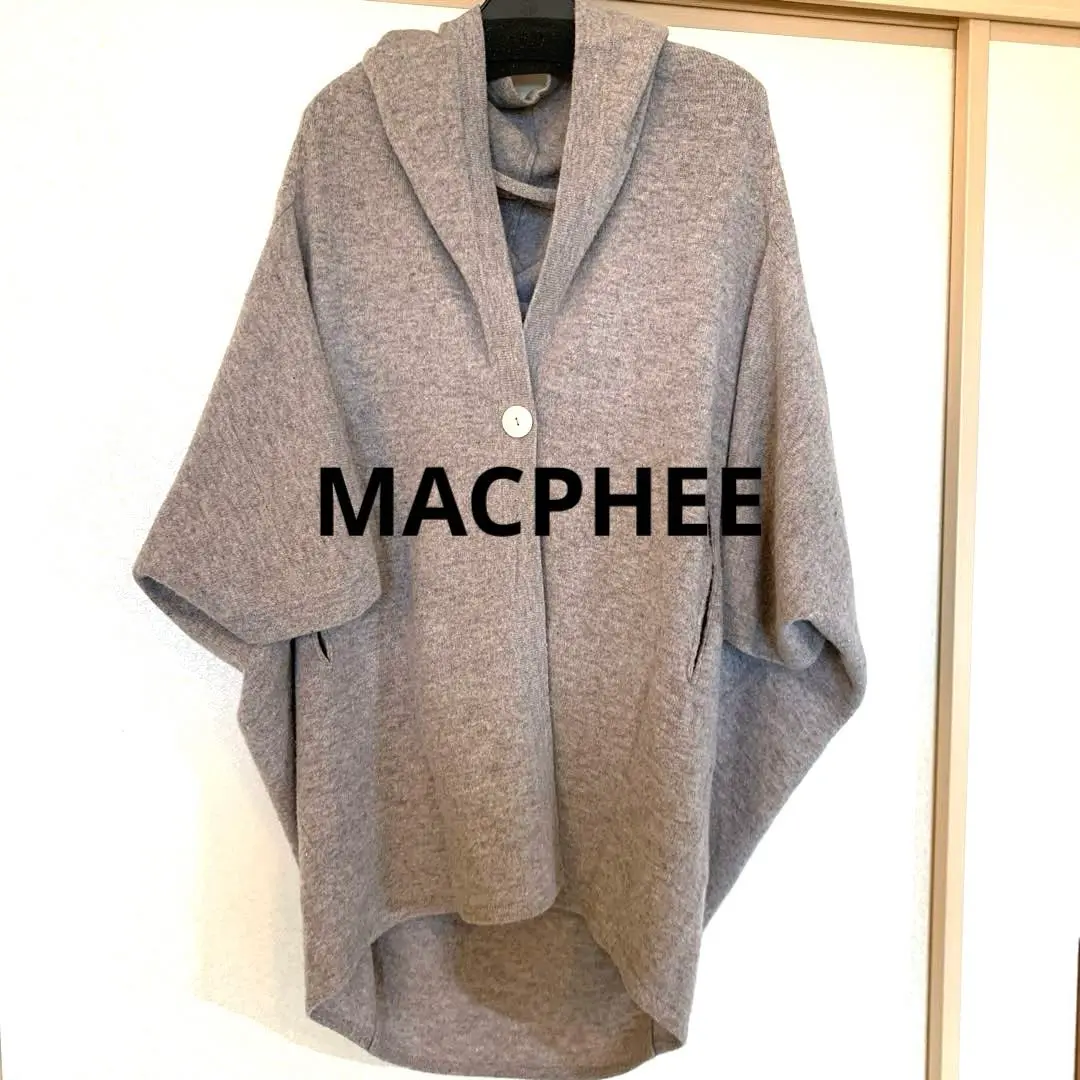 MACPHEE フード付きポンチョ・ケープコート サイズ38 オリーブ MACPHEE フード付きポンチョ・ケープコート サイズ38 オリーブ