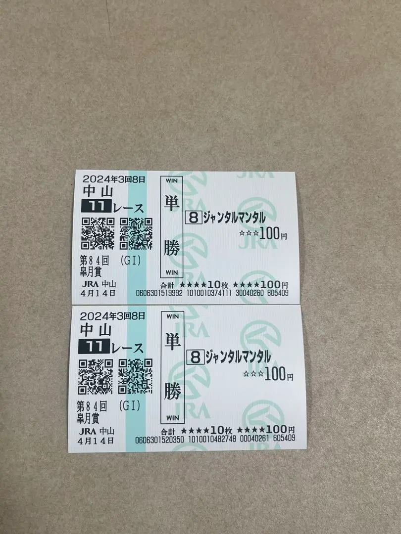 ジャンタルマンタル　メイクデビュー京都　現地的中単勝馬券 ファイル:第89回日本ダービー ダノンべルーガ単勝馬券.jpg