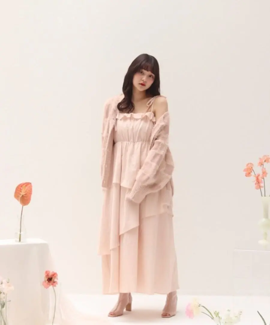 ワンピース muguet cotton ribbon tiered frill op muguet cotton ribbon tiered frill op
