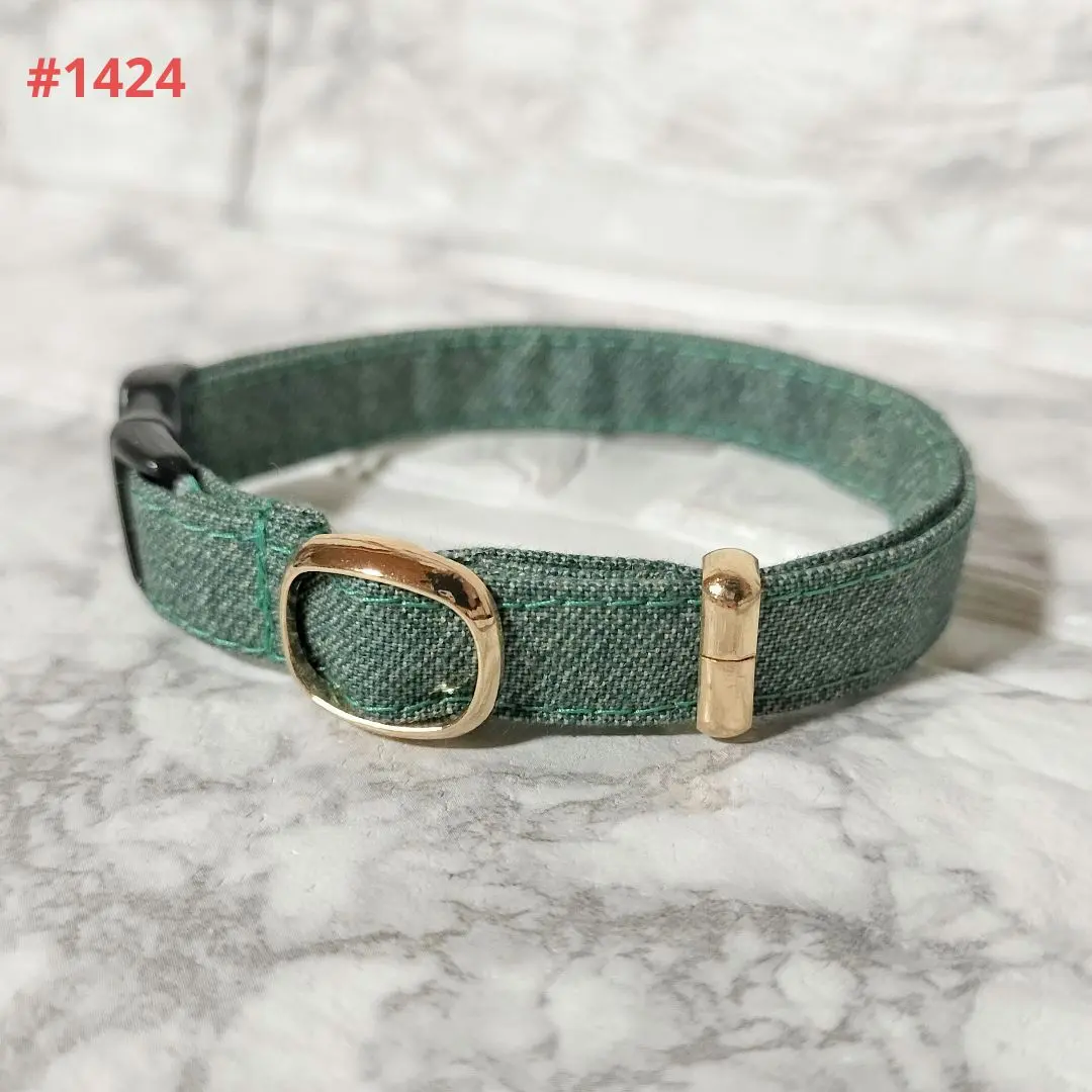 #1424 手工製作 貓項圈 棉質 ※仿舊牛仔褲風 的縮圖