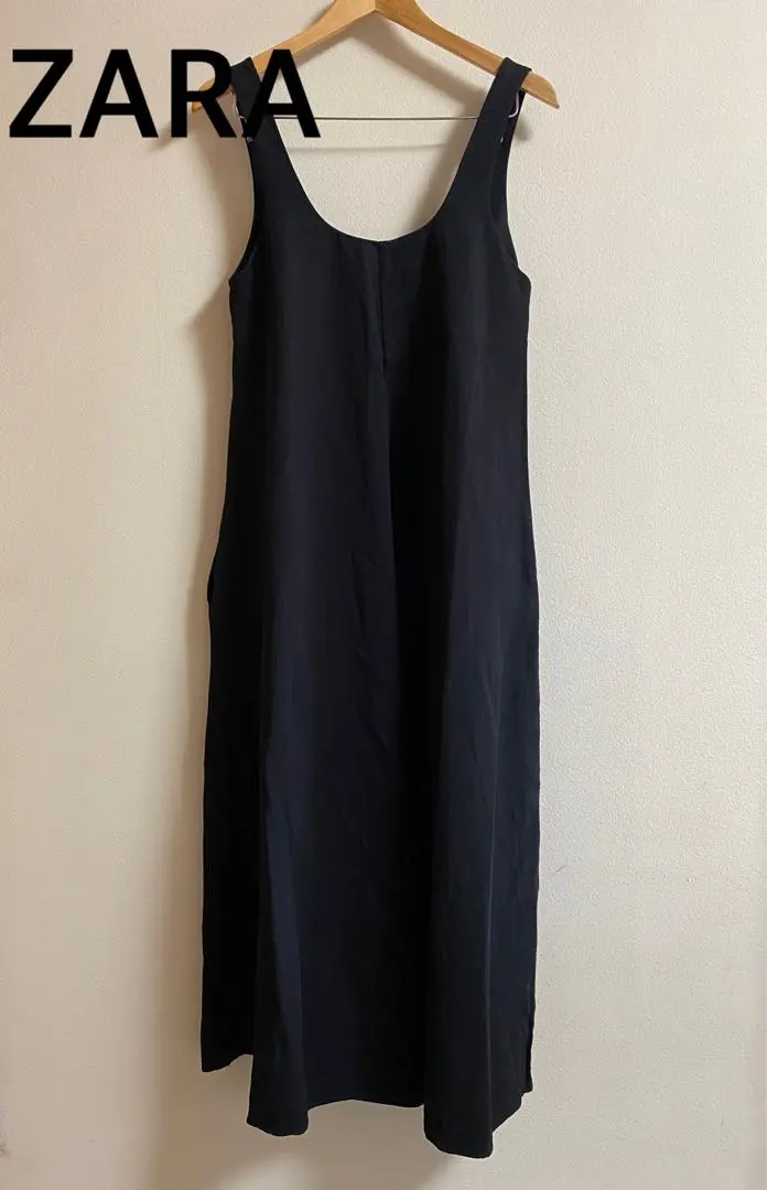 Thumbnail of ZARA Black Sleeveless Dress Long Dress Linen Blend