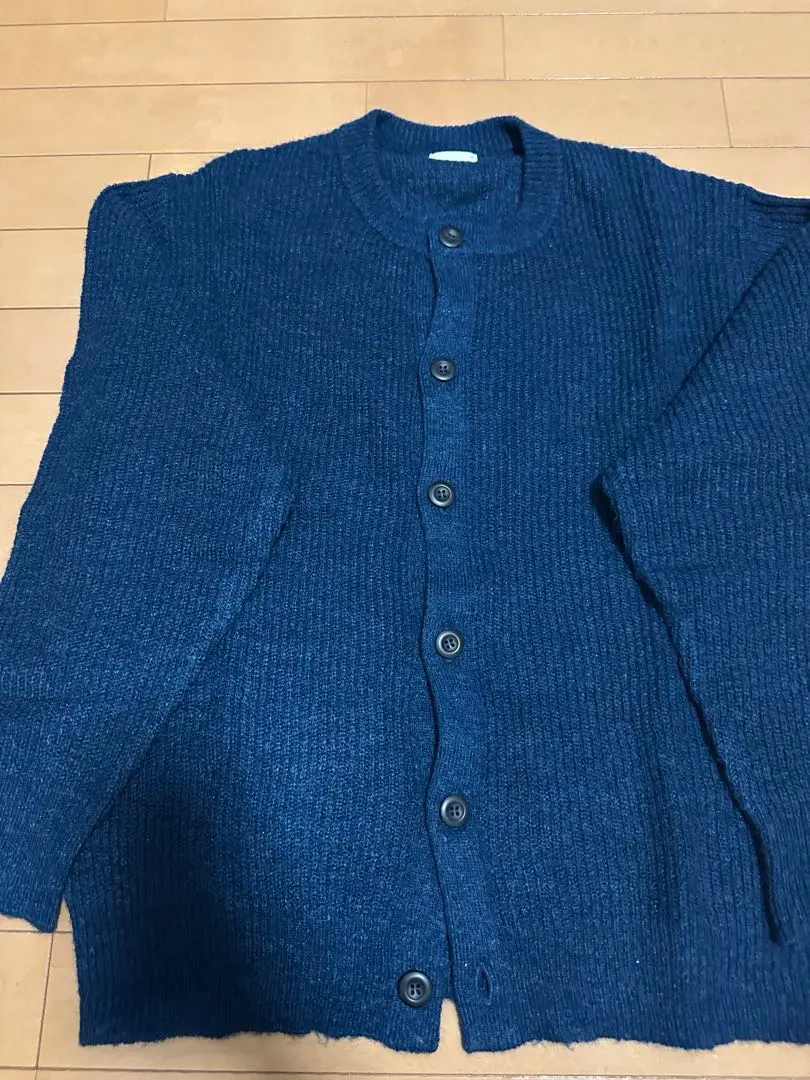 Thumbnail of Price reduced! Navy knit cardigan with buttons