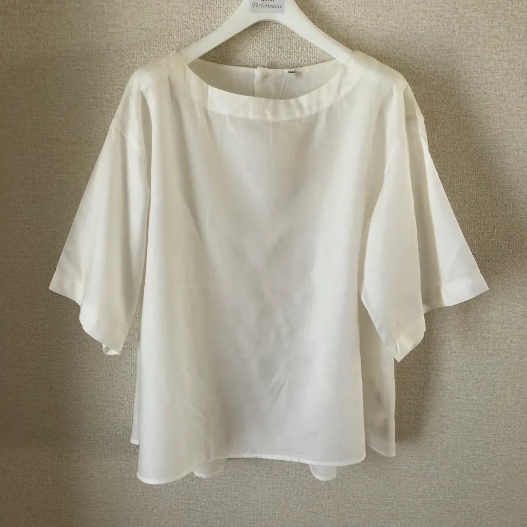 無印良品 五分袖女襯衫 棉質萊賽爾纖維 M～L 白色 的縮圖