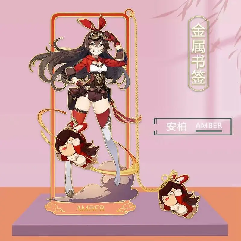 Thumbnail of Genshin Impact Amber Metal Bookmark, Colored, Hollowed-out Design, 8.5 x 3.5cm