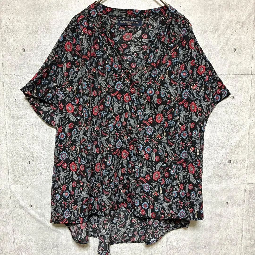 Thumbnail of Honeysuckle Rose short-sleeved blouse, short-sleeved cut-and-sew, flowing material, floral pattern