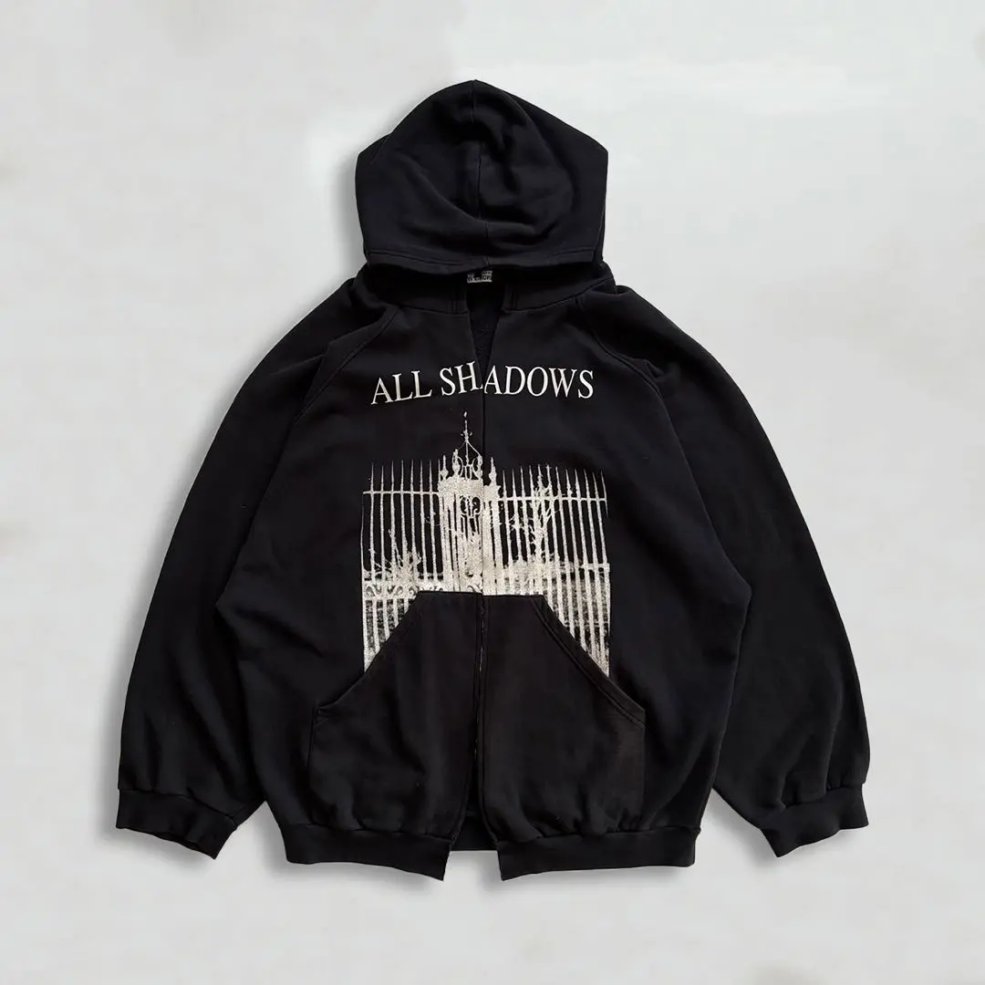 グラフィックデザイン フーディー 黒 shadows サイズⓂ️