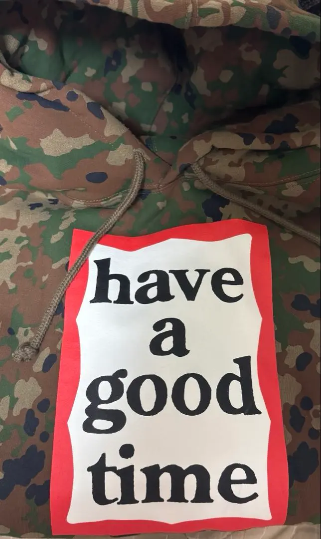 have a good time】ロゴTシャツ 迷彩 ブラック Mサイズ