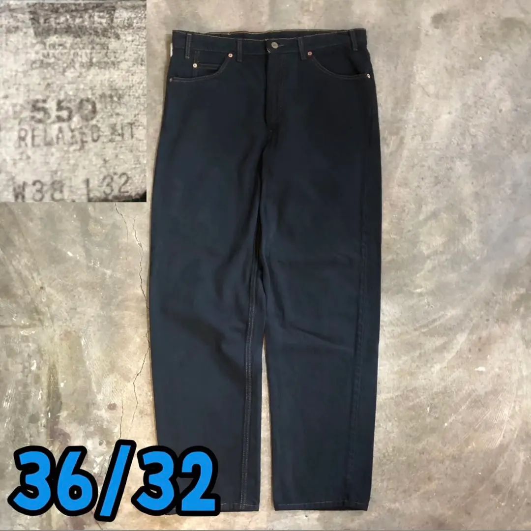 10T5674 90年代 Levi's 550 黑色牛仔布寬鬆褲 的縮圖
