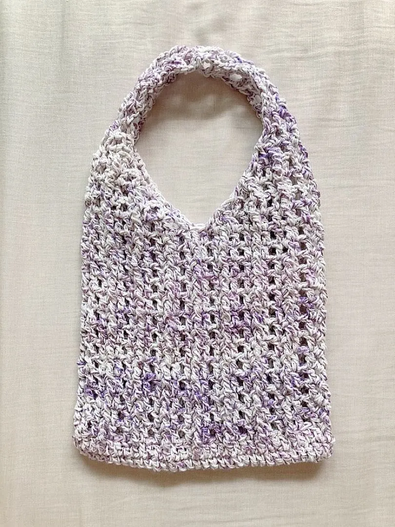 Thumbnail of Knitting, Crochet, Handmade, Sub-bag, One-handle, Purple, White