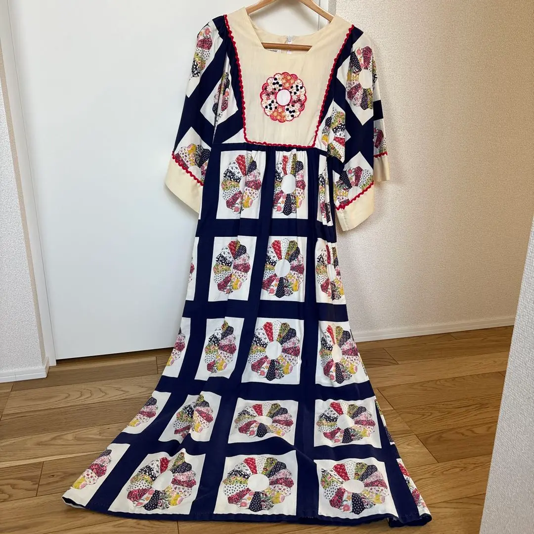 70s vintage ドレスデン パッチワーク柄 フレアスリーブ ワンピース 2025年最新】ドレスデン ワンピースの人気アイテム - メルカリ