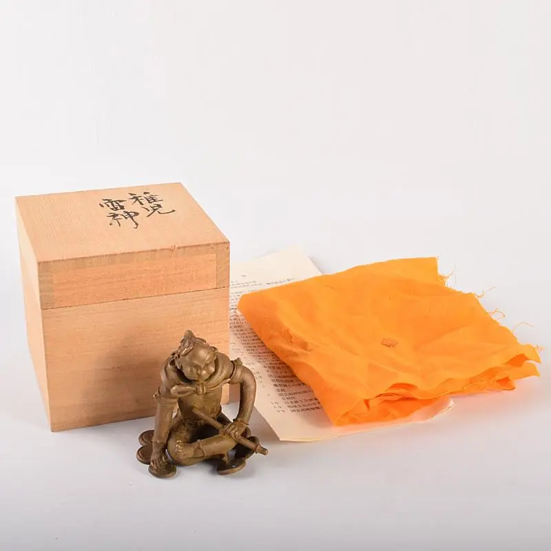 高岡銅器　二代　須賀松園造　蝋型鋳銅　「稚児雷神」　共布共箱　V　R7549 Amazon.co.jp: 高岡銅器 置物 攀龍 塗板付 蝋型鋳銅製 須賀松園