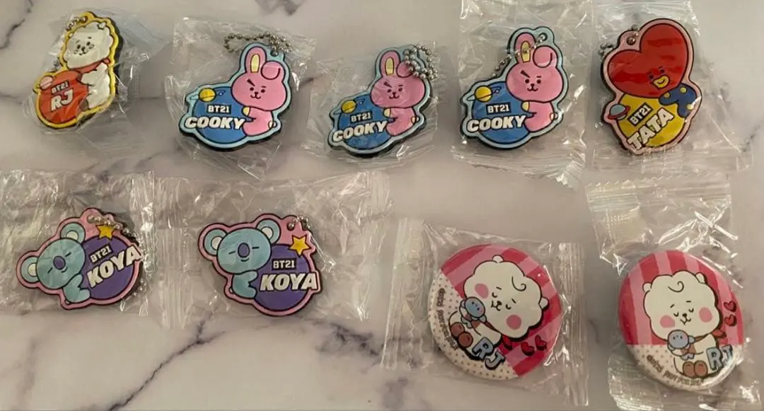 Thumbnail of BT21 Kura Sushi Keychains Set of 7, 2 Can Badges, Bikkura Pon
