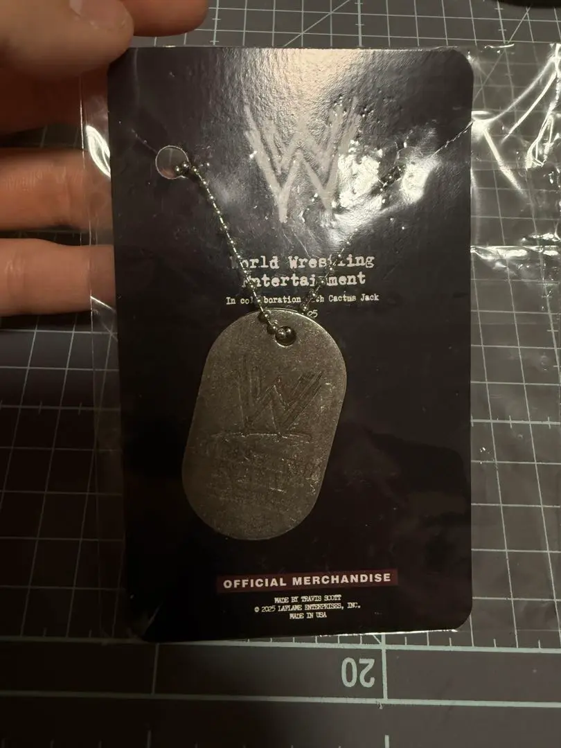 Travis Scott Cactus Jack WWE DOG TAG ネックレス トラヴィス IN HAND WWE World Travis Scott Cactus Jack Wrestlemania 41