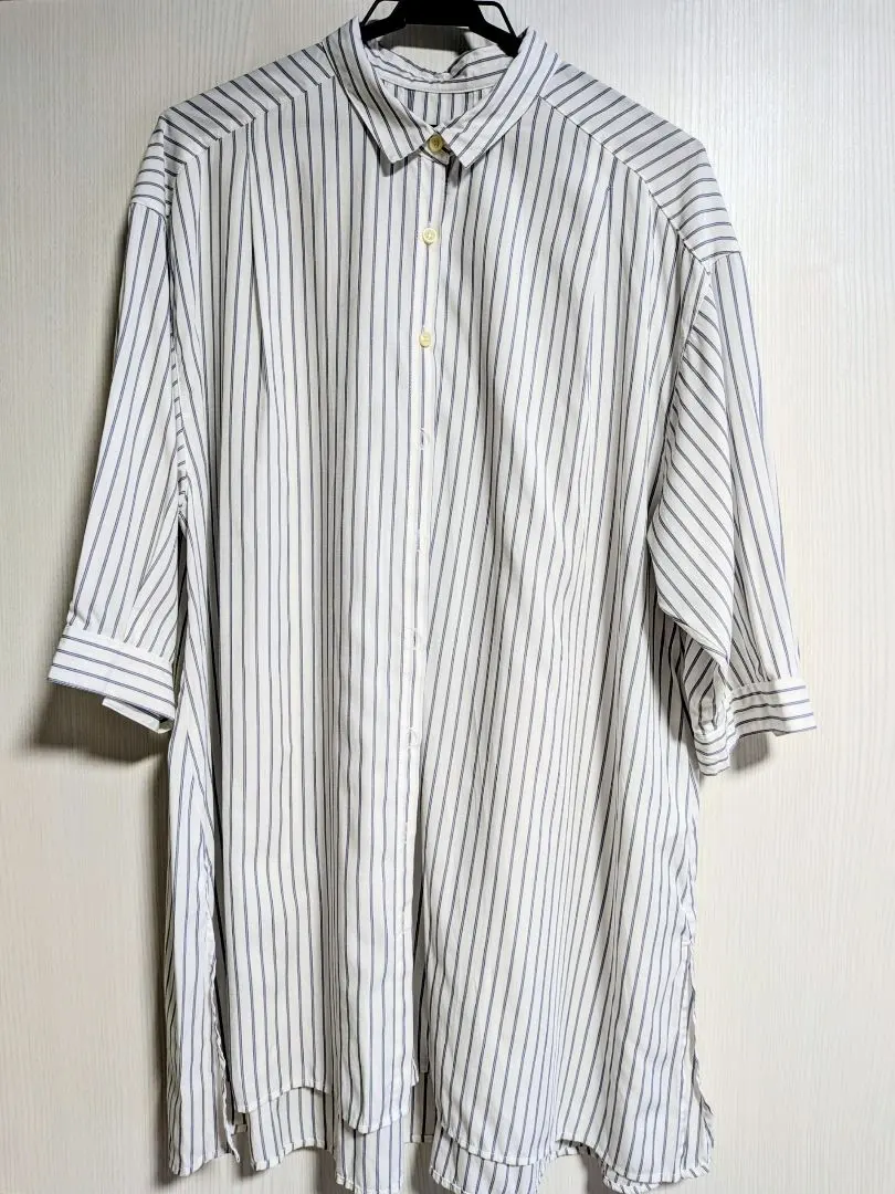 Thumbnail of GLOBAL WORK Striped 3/4 Sleeve Shirt F