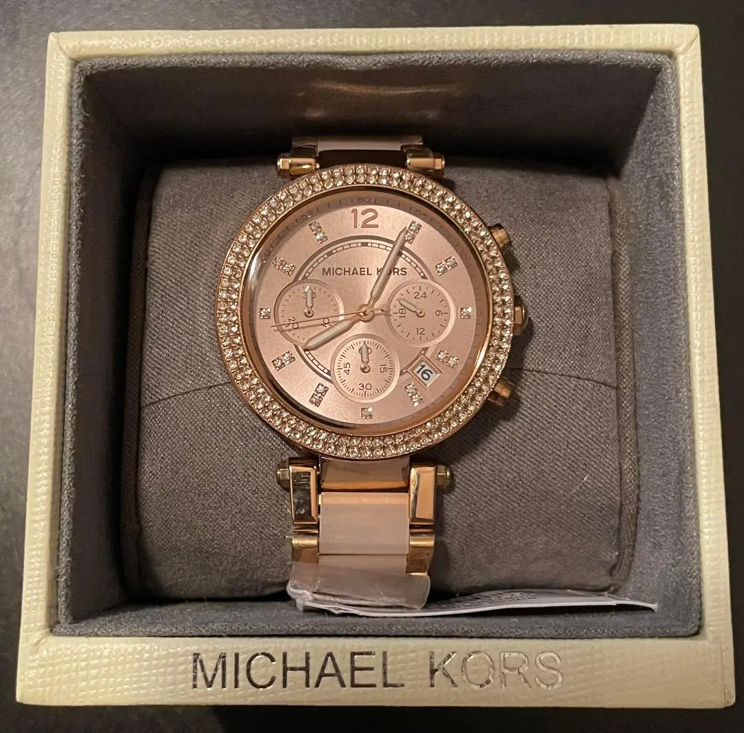 MICHAEL KORS　MK5896 未使用新品☆　腕時計　マイケルコース PARKER ローズゴールド ピンクアセテート ウォッチ | ウィメンズ