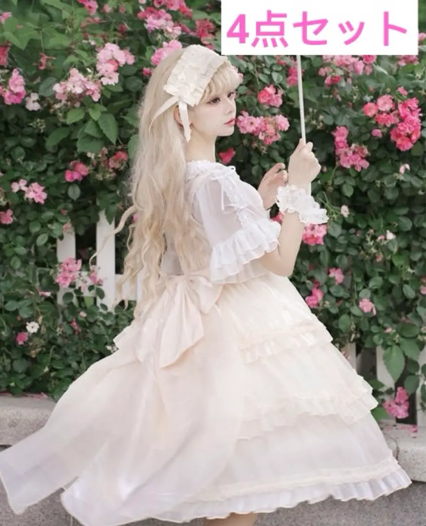 Thumbnail of 【Eieyomi】Lolita Dress, Sweet Lolita JSK with Head Dress, Cream Color