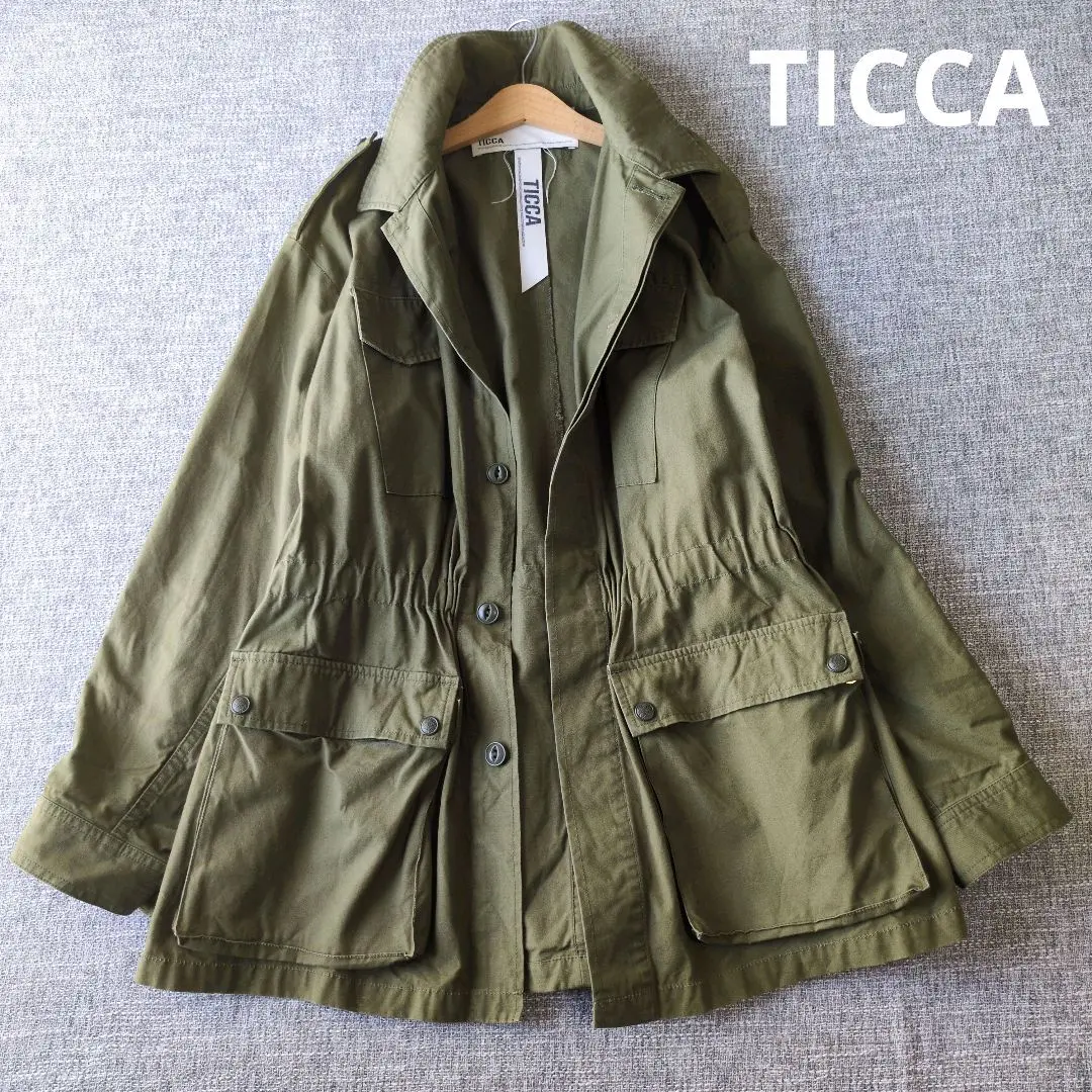 未使用　タグ付き✨ティッカ ウールファーショートコート ブルゾン カーキー 未使用 タグ付き✨ティッカ ウールファーショートコート