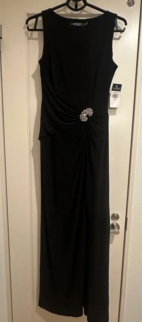 ラルフローレン黒ノースリーブロングドレス Rental Little Black Dress ten. / ラルフローレン シフォン