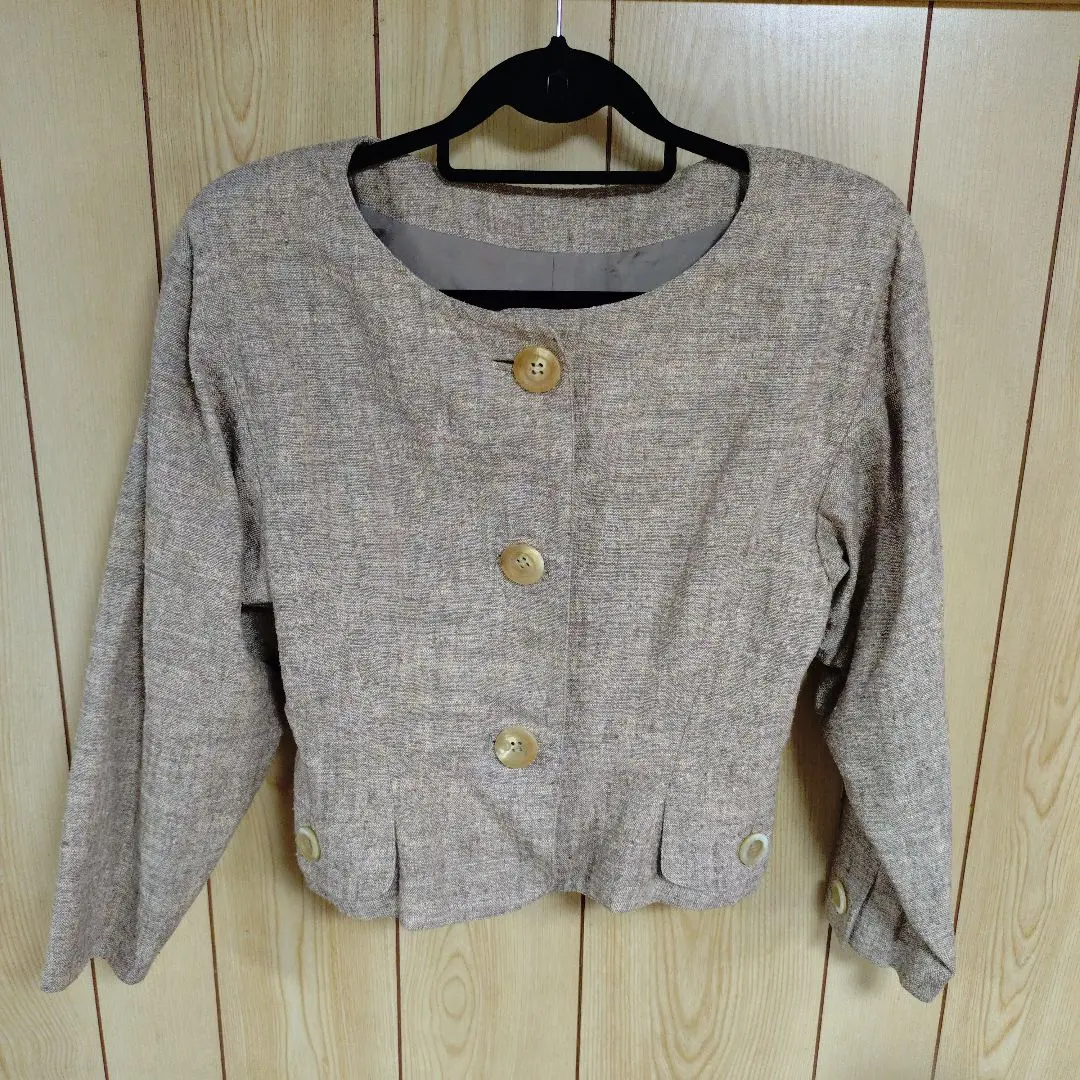 昭和復古風 米色 短版外套 MOGA M-118 的縮圖