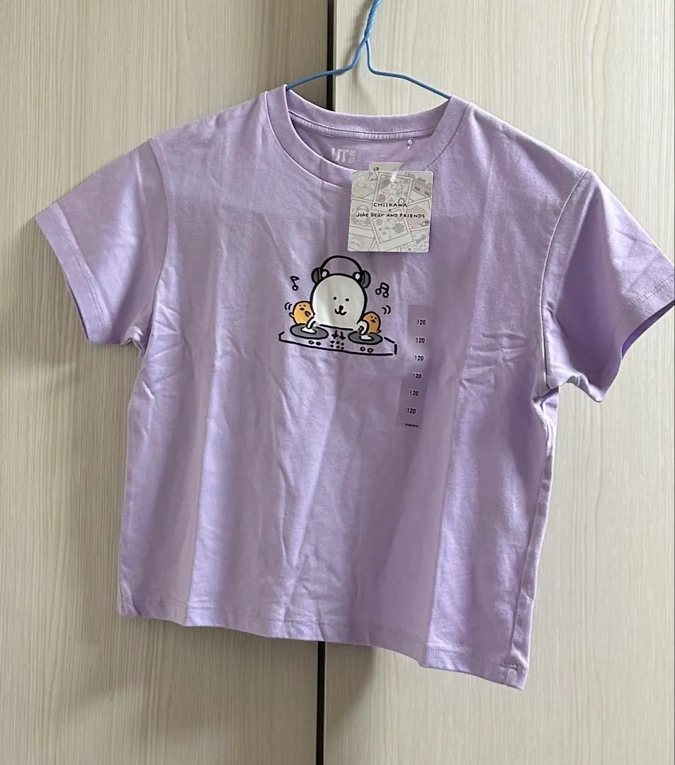 Thumbnail of New, Unused UNIQLO Chiikawa Nagano's Bear Short Sleeve T-shirt Lavender